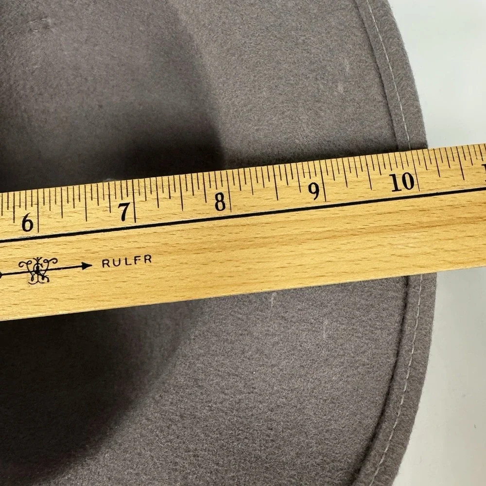 Vtg Taupe 100% Wool Felt Hat‎ 1940s USA Floppy Grosgrain Bow WPL 4384
